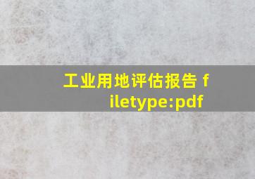 工业用地评估报告 filetype:pdf